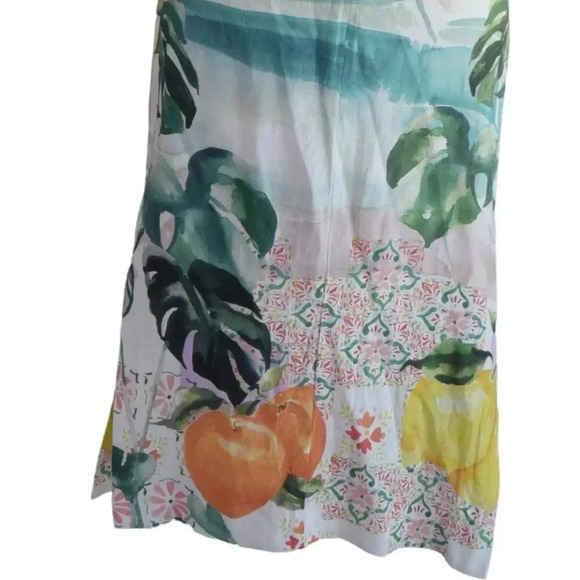 Finders Keepers |Citrus Watercoloor Linen Viscose Blend Dress Amalfi XS US 0-2 - Picture 9 of 13
